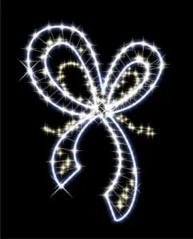 CD100-033-1 Zimowa dekoracja na slup 2D Element na latarnie w ksztalcie Kokardky swiateczna podswietlona bialym swiatlem latarniowiec iluminacja Led 100cm xmass decoration Christmas Decor.webp