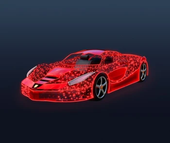CD130-092 Duza dekoracja wolnostojaca podswietlona 3D Ferrari czerwone auto z siedzeniem rzeczywiste wymiary Fotopoint iluminacja Led xmass decoration Christmas Decor  .webp