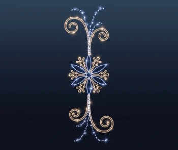 CD100-148 Dekoracja Latarniowa 2D Ornament w kształcie Gwiazdki z zawijasami po obu stronach latarniowiec iluminacja Led 250 cm xmass decoration Christmas Decor.webp