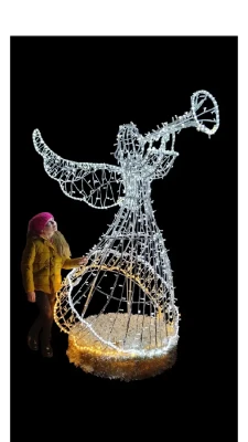 CD130-134Duzadekoracjawolnostojacapodswietlona3DAniolangelztrabaFotopointiluminacjaLed220cmxmasdecorationChristmasDecor.webp
