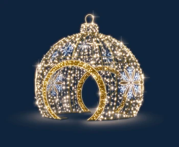 CD130-191 Bombka z przejściem złota 3D Duza dekoracja wolnostojaca podswietlona LED iluminacja 410 cm xmass decoration Christmas Decor.webp