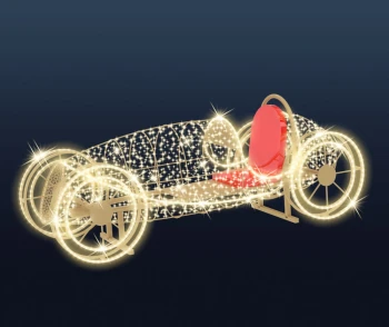 SCD130-260 Duza dekoracja wolnostojaca podswietlona 3D Samochod zabawka z siedzeniem podswietlona bialym swiatlem Selfie iluminacja Led 90cm xmass decoration Christmas Decor.webp